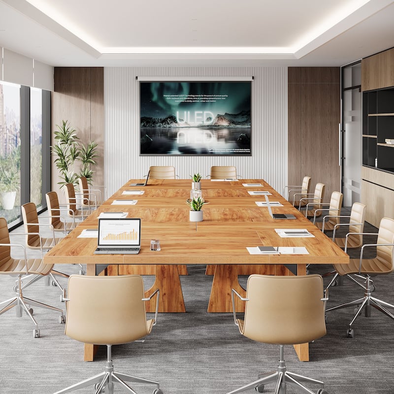 Wood Conference Table Oka Rectangular Office Meeting Room Desk