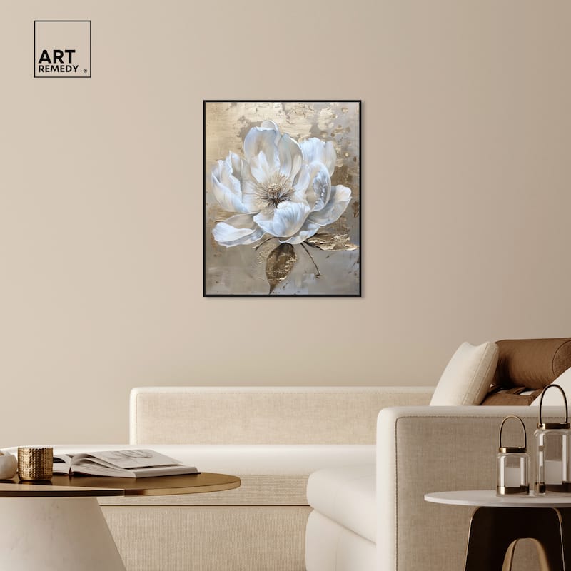 Art Remedy Athenas Flower Framed Floral Fine 1 Piece Canvas Wall Art