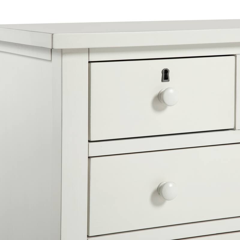 4- Drawer Nightstand with Dovetail Construction and Wooden Knobs