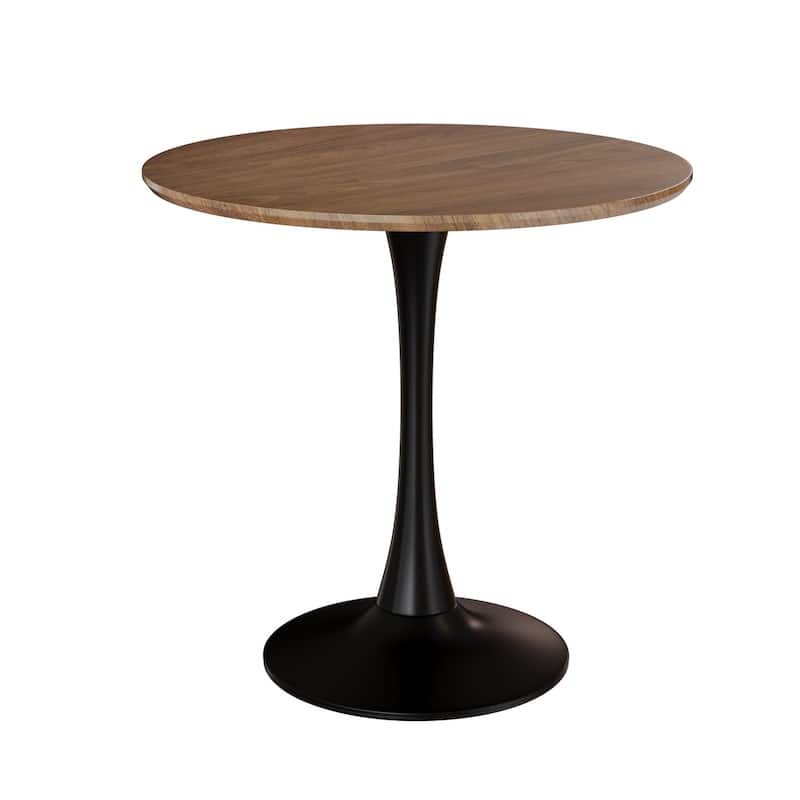Walnut color Round Dining Table, 31.5" Tulip Table Kitchen Dining Table 2-4 People with MDF Table Top & Pedestal Base
