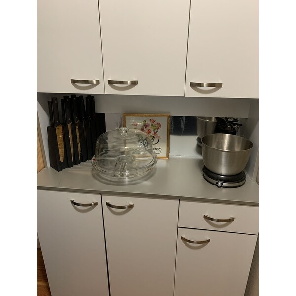 Shop Homcom 71 Microwave Storage Cabinet With Doors And Shelves