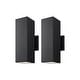 preview thumbnail 2 of 3, 2 light porch light aluminum glass wall lighting matte black led sconces - N/A