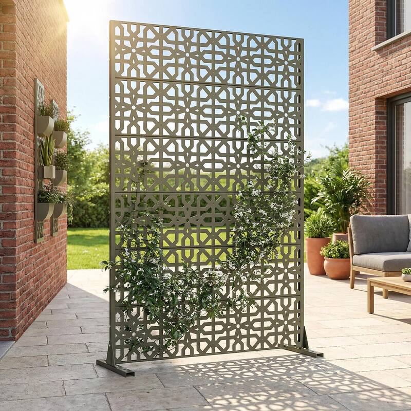 Dovelina 72'' x 47'' Privacy Metal Screen Fence Panel