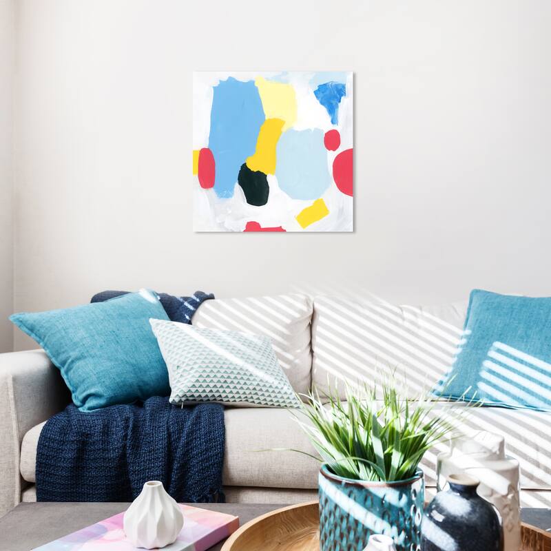 Wynwood Studio Prints Abstract Minutes Blue and Light Blue Modern & Contemporary Wall Art Canvas Print - 20 x 20