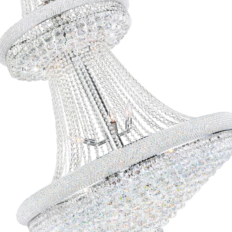 Empire 34 Light Down Chandelier With Chrome Finish