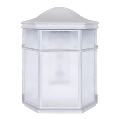 Bristol 1-light White LED Outdoor Sconce, Frosted Polycarbonate Shade