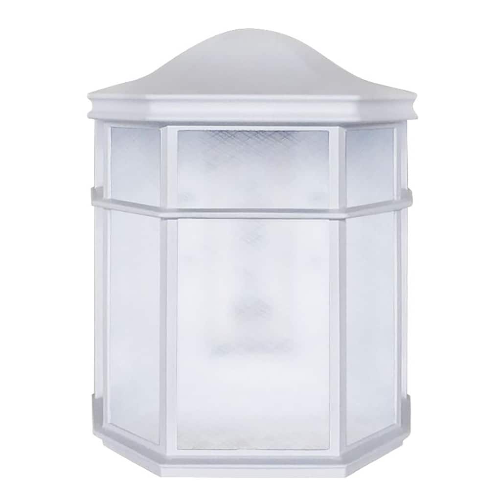 Bristol 1-light White LED Outdoor Sconce, Frosted Polycarbonate Shade