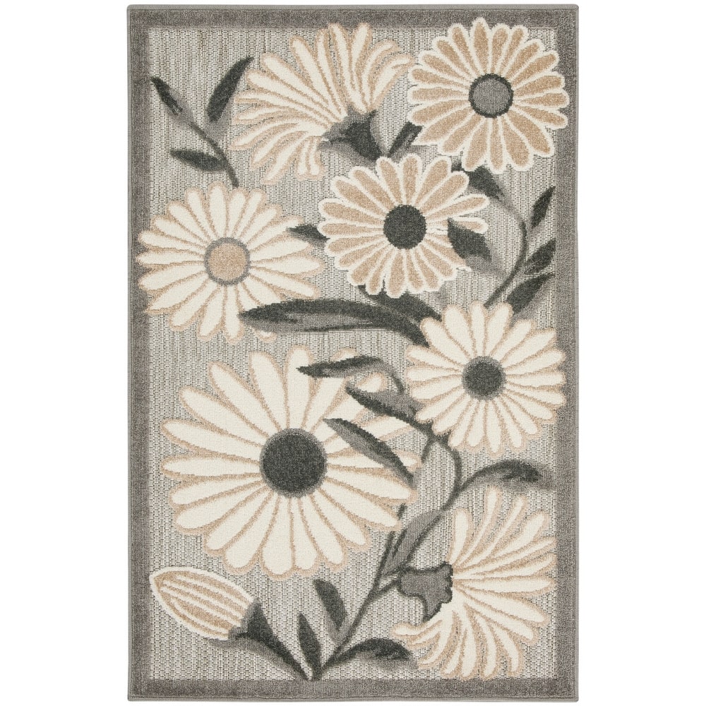 Nourison Alice Indoor/Outdoor Floral Area Rug.