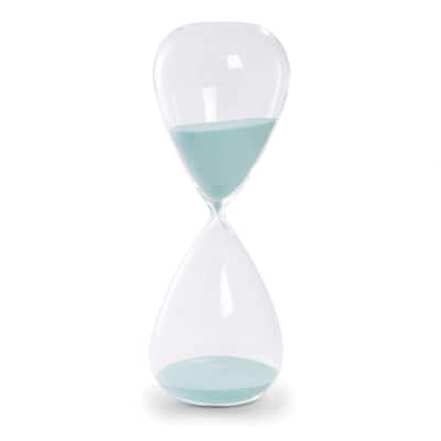 Curata 90 Minute Hand-Blown Glass Light Blue Sand Timer