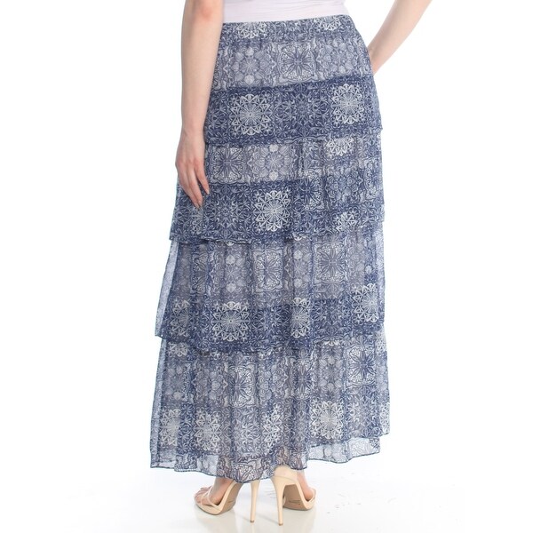 tommy hilfiger printed chiffon tier maxi dress