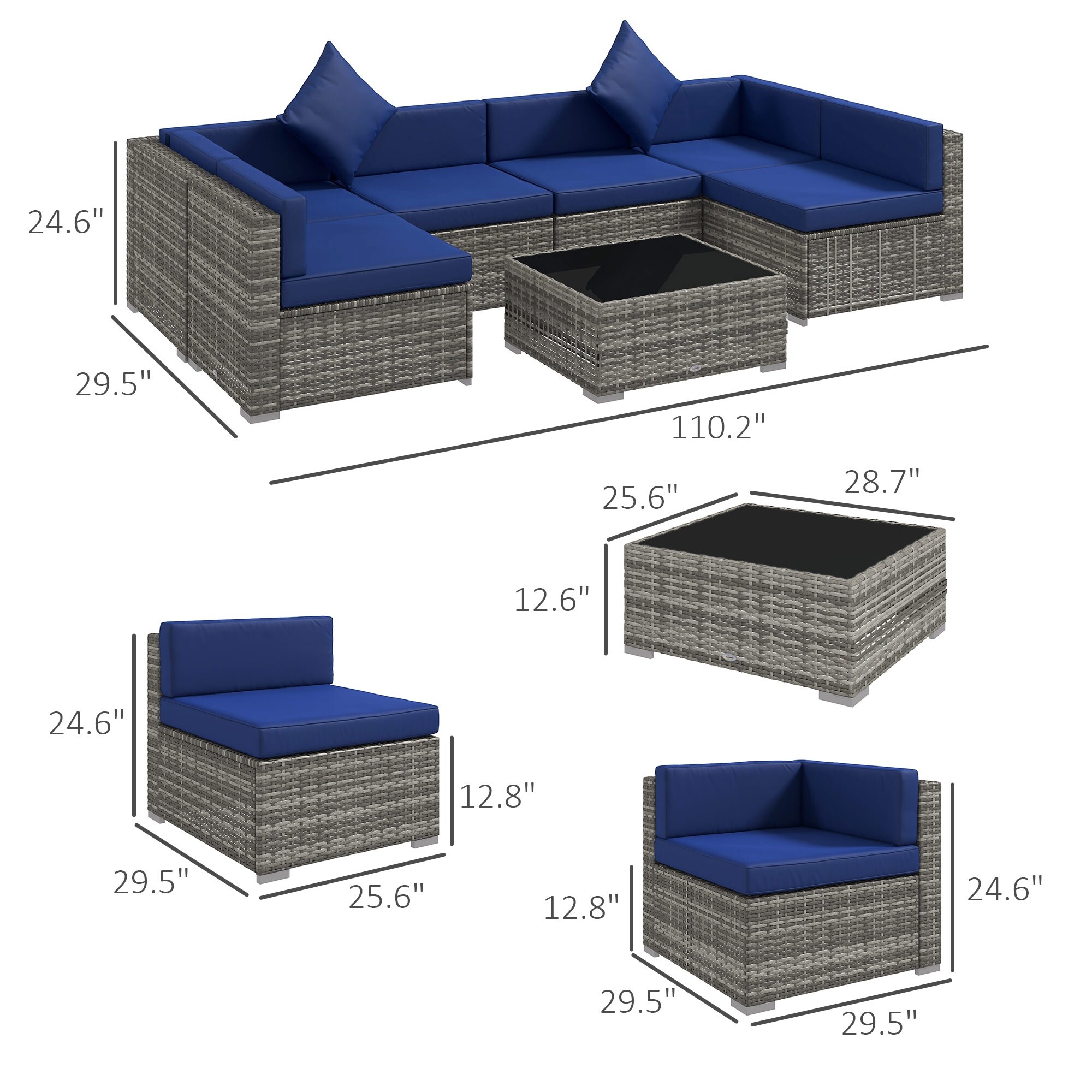 Siara 7 piece Rattan Wicker Sectional Patio Set by Havenside Home Bed Bath Beyond 27619016