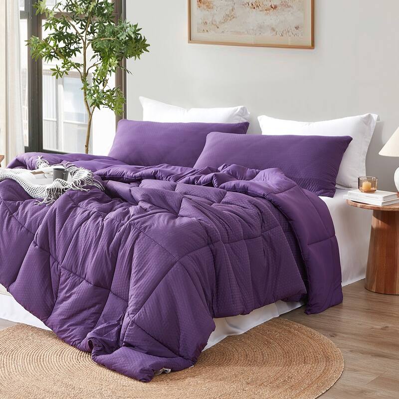 Snowflakes - Coma Inducer® Oversized Comforter Set - Purple Acai