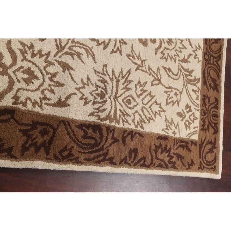 Floral Oriental Foyer Area Rug Wool Hand-tufted Traditional Carpet - 5'0" x 8'0"