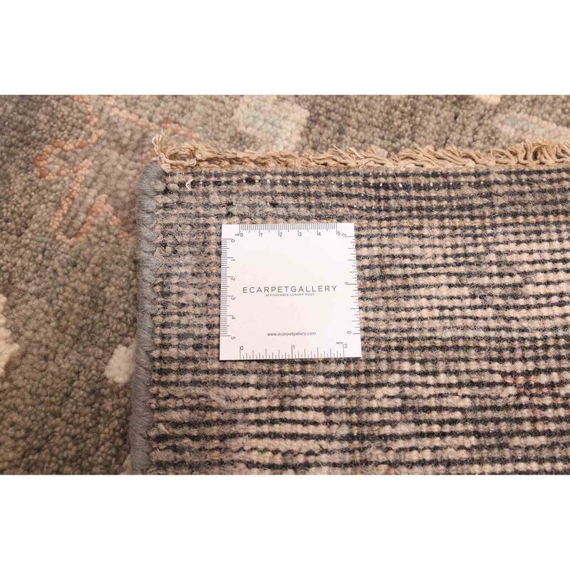 ECARPETGALLERY Hand-knotted Modern Oushak Dark Grey Wool Rug - 10'0 x 13'11