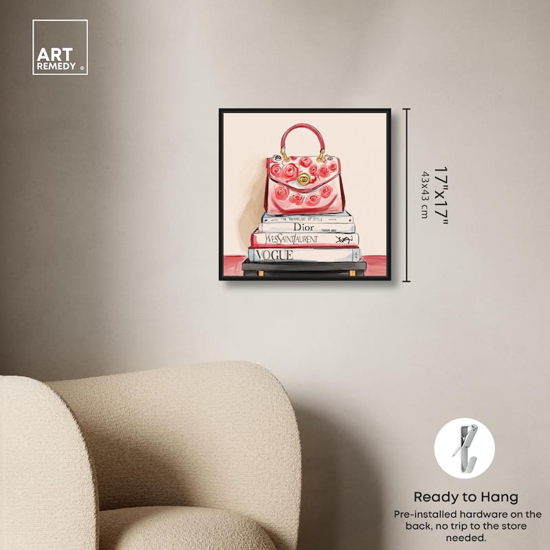 red flowers handbag Canvas by Art Remedy