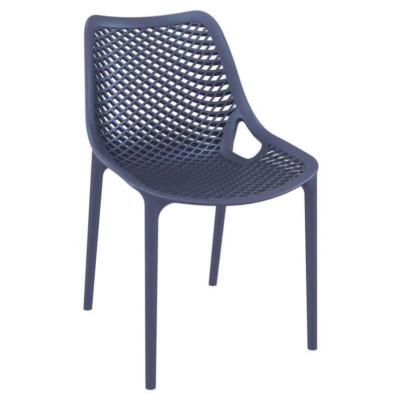 32.25" Gray Stackable Outdoor Patio Dining Chair