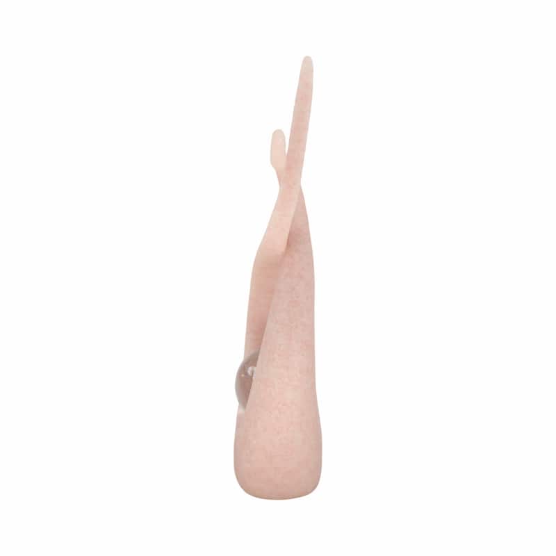 Swirl Design Decorative Modern Figurine with Marble Accent, Home Decor - 6" x 3" x 12"