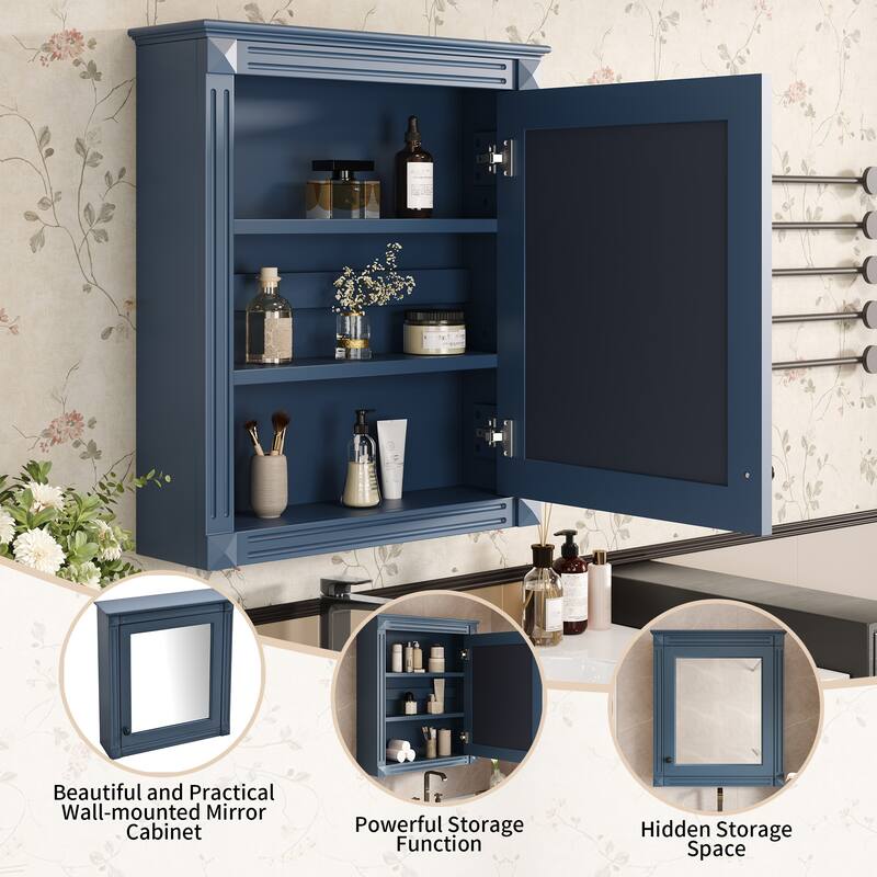 24'' x 27'' Wall Mounted Bathroom Storage Cabinet with Mirror