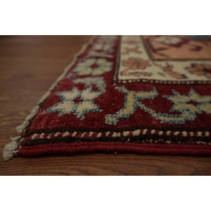 Hand Knotted Oriental 100% Wool Carpet Traditional Geometric Red Super Kazak Area Rug - 8' 5'' X 5' 3''