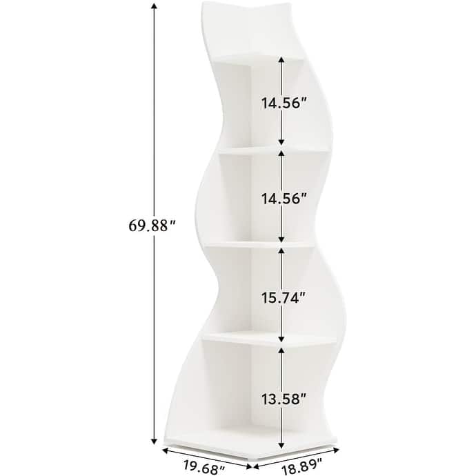 5-Tier Wall Corner Bookshelf Corner Shelf Storage Rack Plant Stand