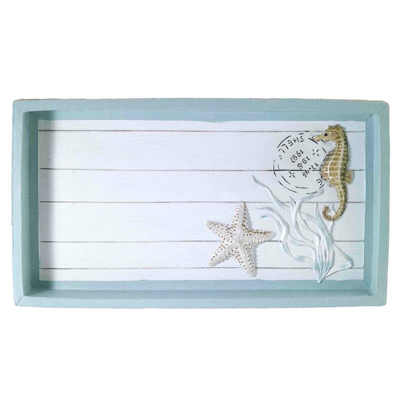 Avanti Linens Farmhouse Shell Tray - White