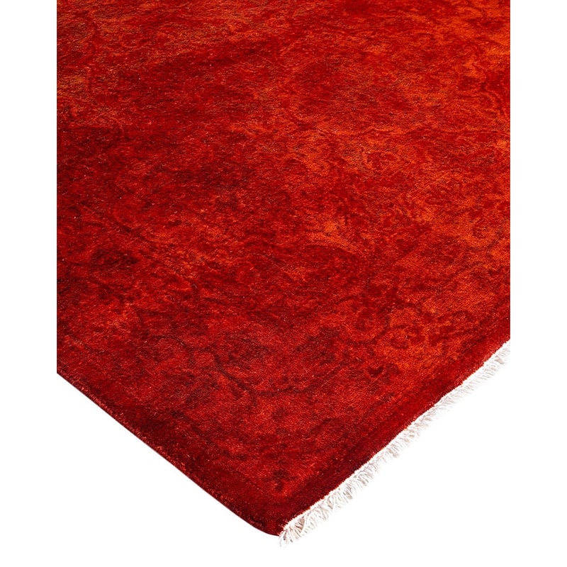 Contemporary Overdyed Wool Hand Knotted Runner - 2' 7" x 4' 8"