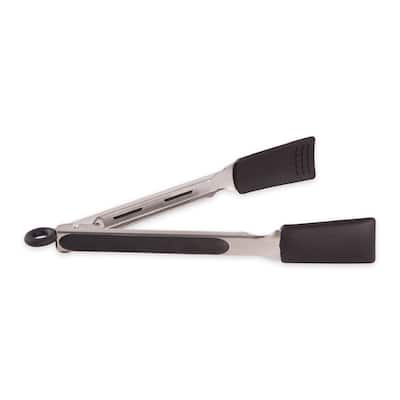 10.75-Inch Non-Slip Locking Tongs - Black or Red