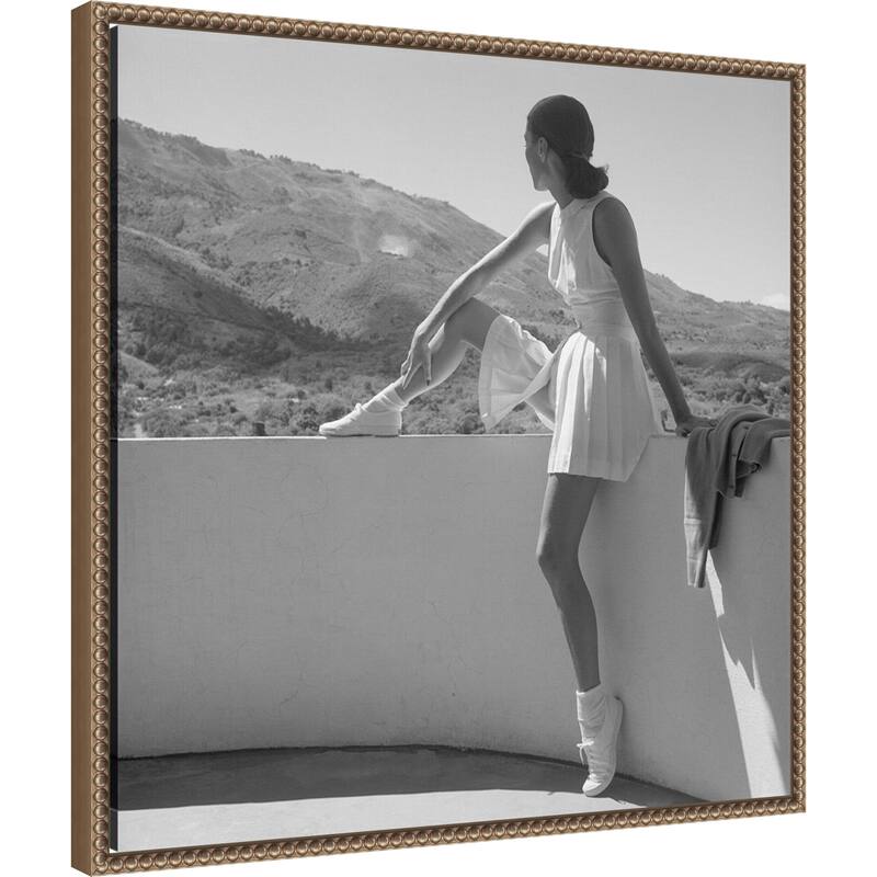 Woman in Tennis Outfit, 1947 by Toni Frissell Framed Canvas Wall Art Print