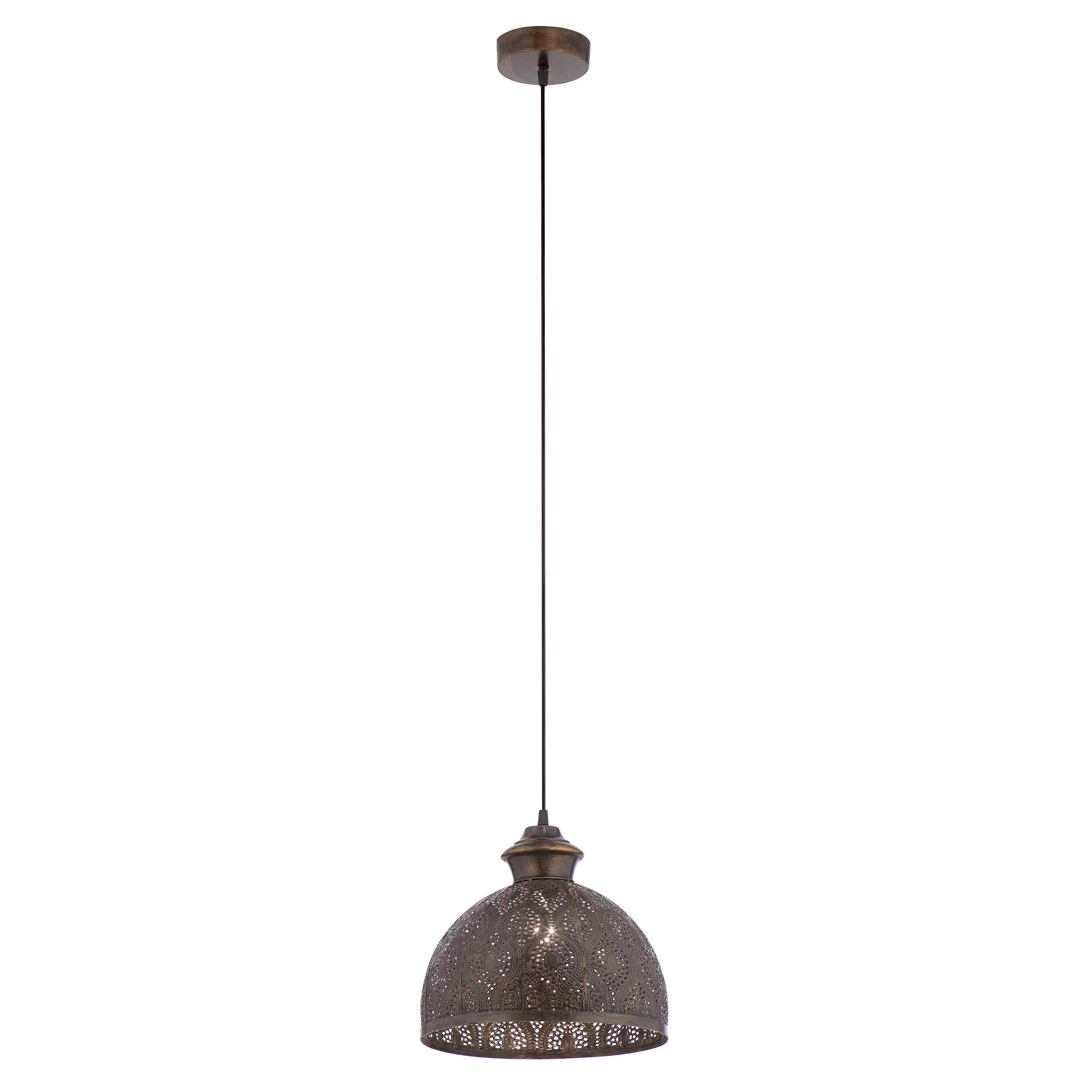 Sigrid River of Goods Antique Bronze Metal Bowl-Shade Pendant Lamp