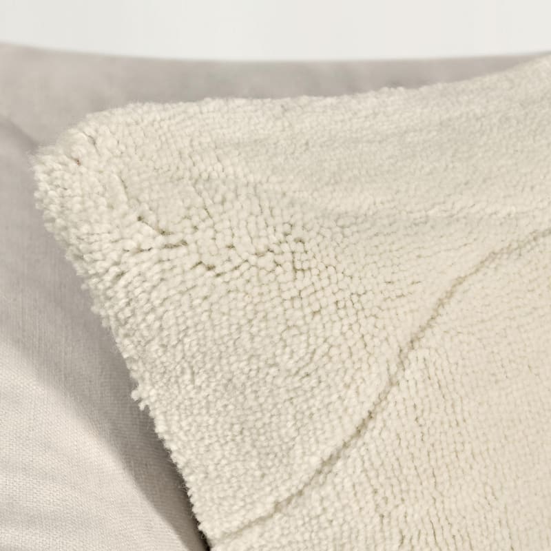 Villa by Classic Home Mercer 22" Wool Blend Fabric Ivory Throw Pillow