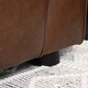 preview thumbnail 5 of 9, Abbyson Hamilton Top Grain Leather Dark Camel Sofa
