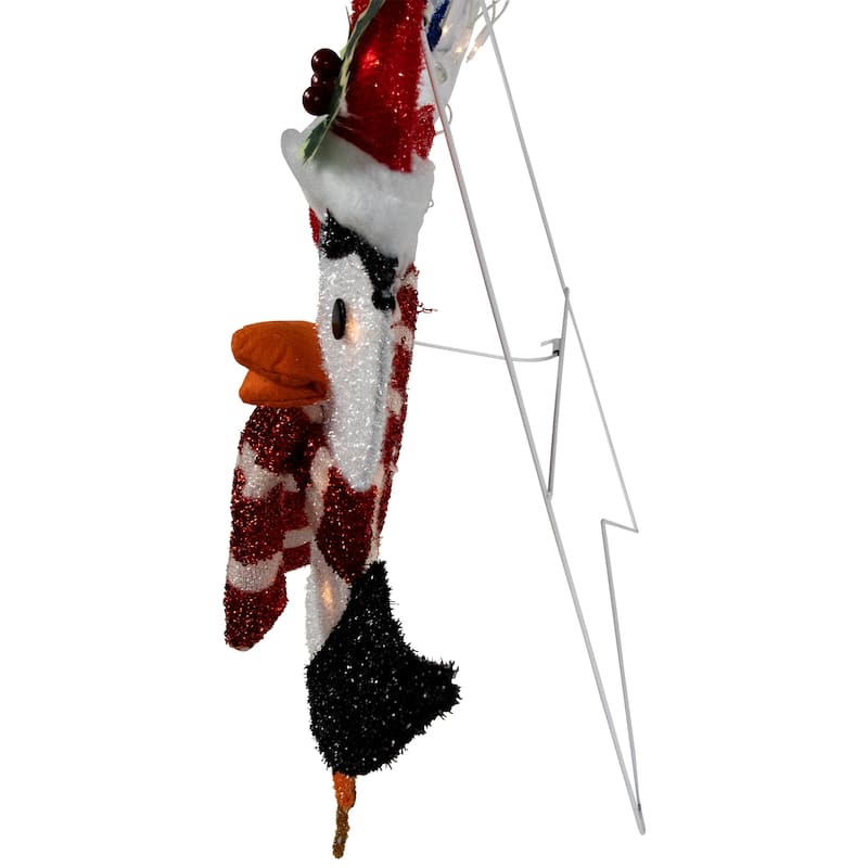 41.25" Lighted Ice Skating Polar Bear and Penguin Outdoor Christmas Decoration - Red