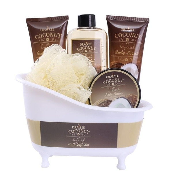 Draizee Spa Gift Basket With Refreshing Coconut Fragrance Luxury Bath & Body Set Includes Natural Shower Gel Body Butter. Opens flyout.