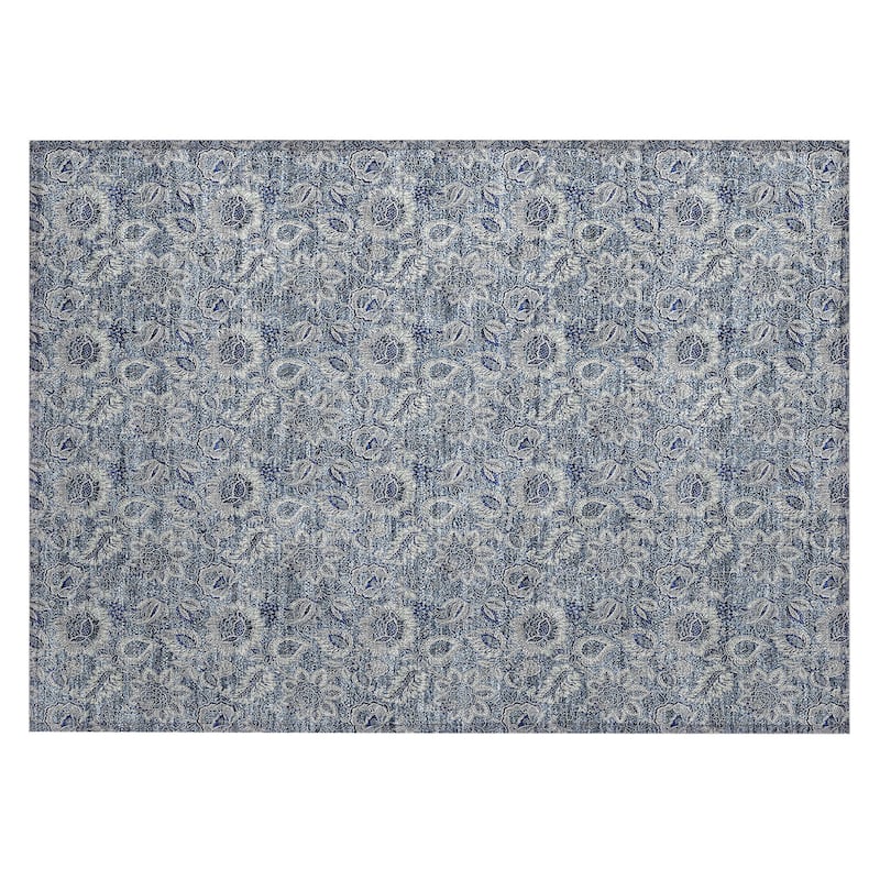 Machine Washable Indoor/ Outdoor Chantille Floral Farmhouse Rug