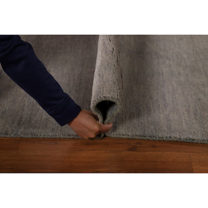 Gray Gabbeh Modern Runner Rug Handmade Wool Carpet - 3'0"x 9'10"