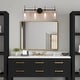 preview thumbnail 8 of 20, Modern Black Gold Bathroom Vanity Light Dimmable Wall Sconces with Cylinder Glass