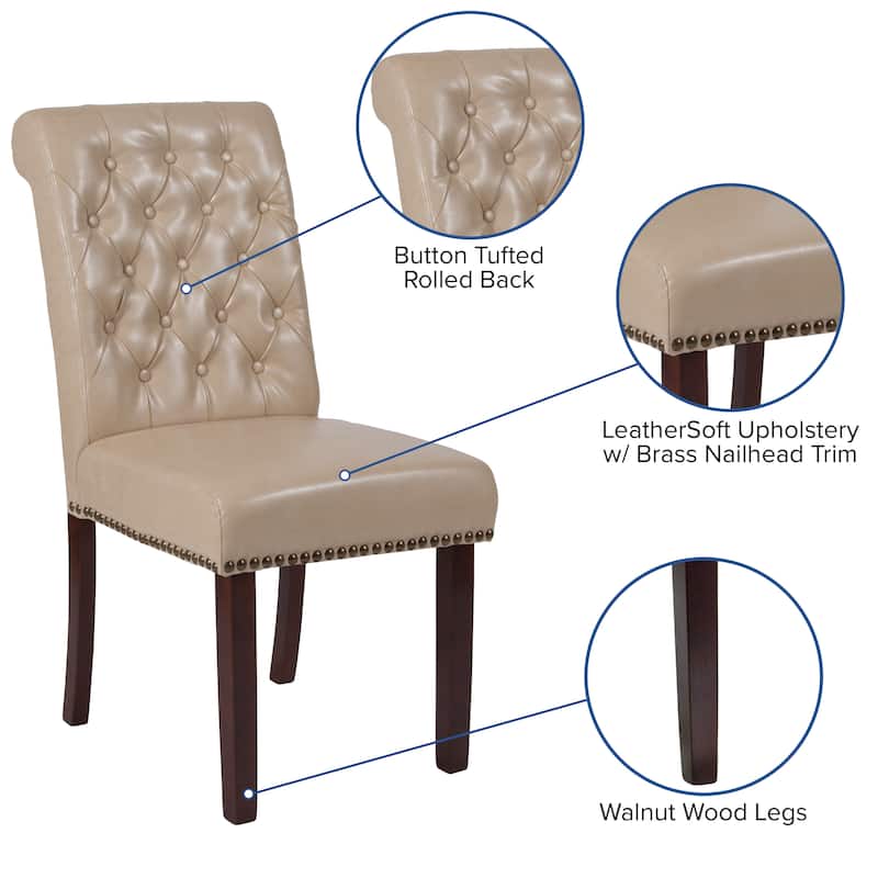 6PK Parsons Chairs-Rolled Back, Accent Nail Trim