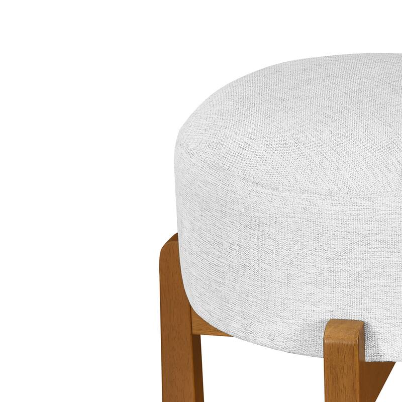 Christopher Knight Home - Vera Rubberwood Upholstered Barstools in Dark Walnut and Ivory Fabric