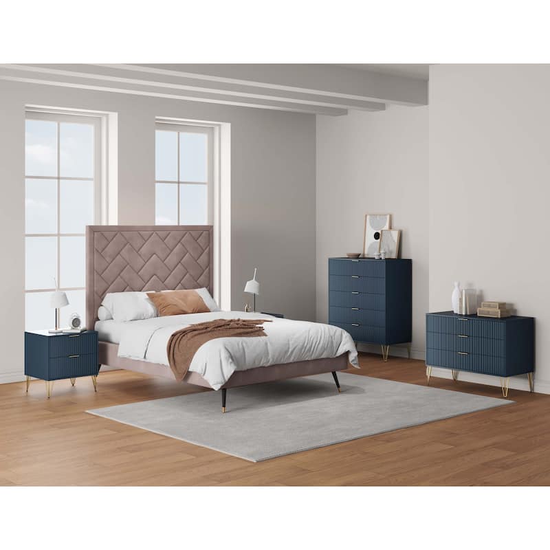 Manhattan Comfort 3-Piece Dumbo Modern Multi Dresser Nighstand Set