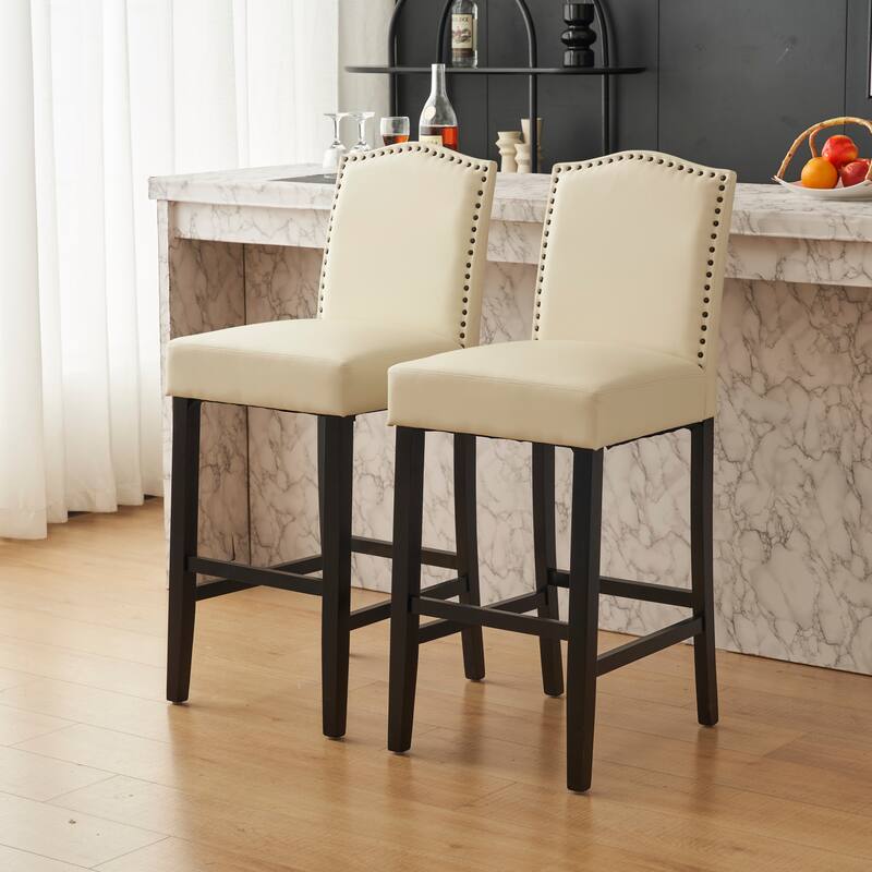 Barstools Set of 2, Counter Height Upholstered Bar Stools for Kitchen Island, 300LBS Weight Capacity