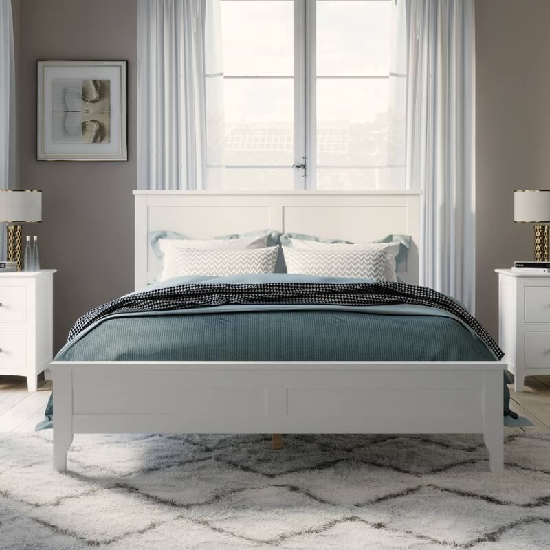 Modern Solid Wood Full Platform Bed
