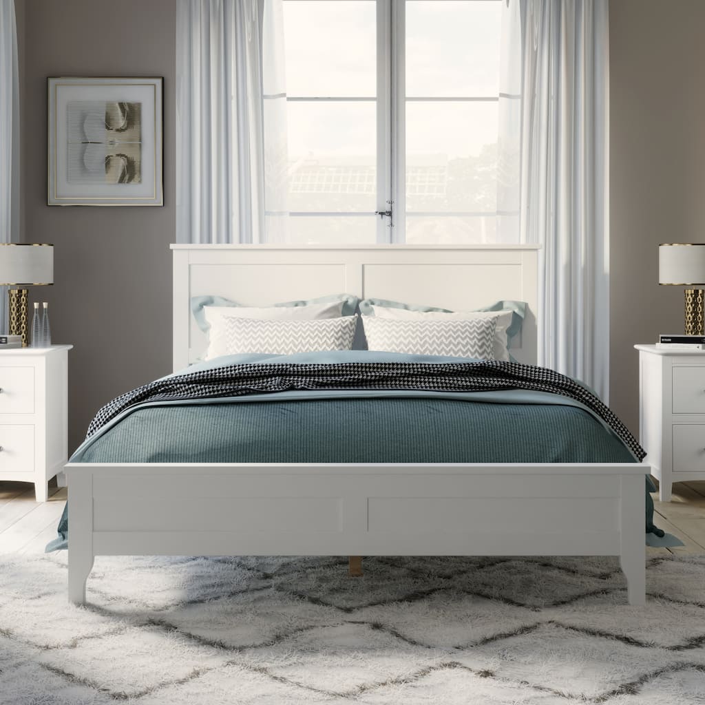 Modern Solid Wood Queen Platform Bed