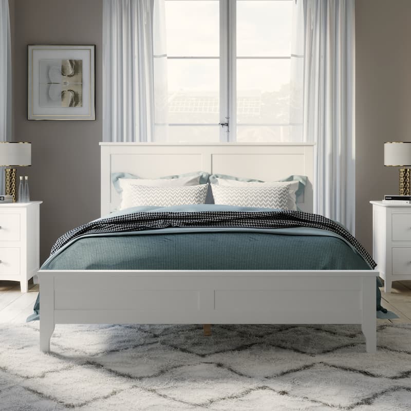 Solid Wood Platform Bed Frame – Features Sturdy Wooden Slat Support, No Box Spring Required‌.