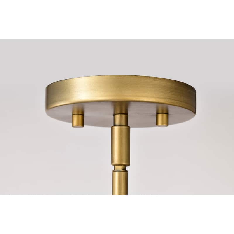 Roselle Mini Pendant Natural Brass with White Glass - Natural Brass