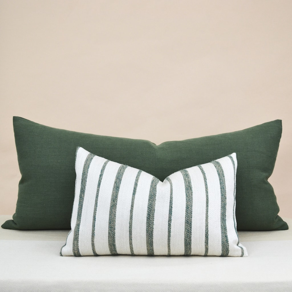 Jiti Indoor Lux Classic Solid Color Textured Linen Decorative Accent Large Rectangle Lumbar Pillow