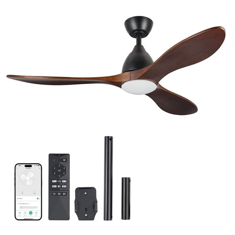 CO-Z Mid-century Modern 3 - Blade Smart LED Ceiling Fan with Dimmable Light and Remote