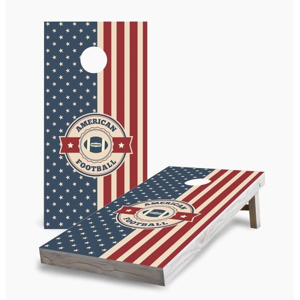 slide 2 of 7, American Football Cornhole Game (Choose Wraps or Boards) 2x4 Boards (24" x 48") - Include ALL Accessories