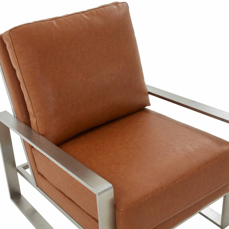 Jefferson Modern Velvet Accent Chair with Brushed Silver Frame, Plush Cushions, and Scratch-Resistant for Home or Office - 29.2