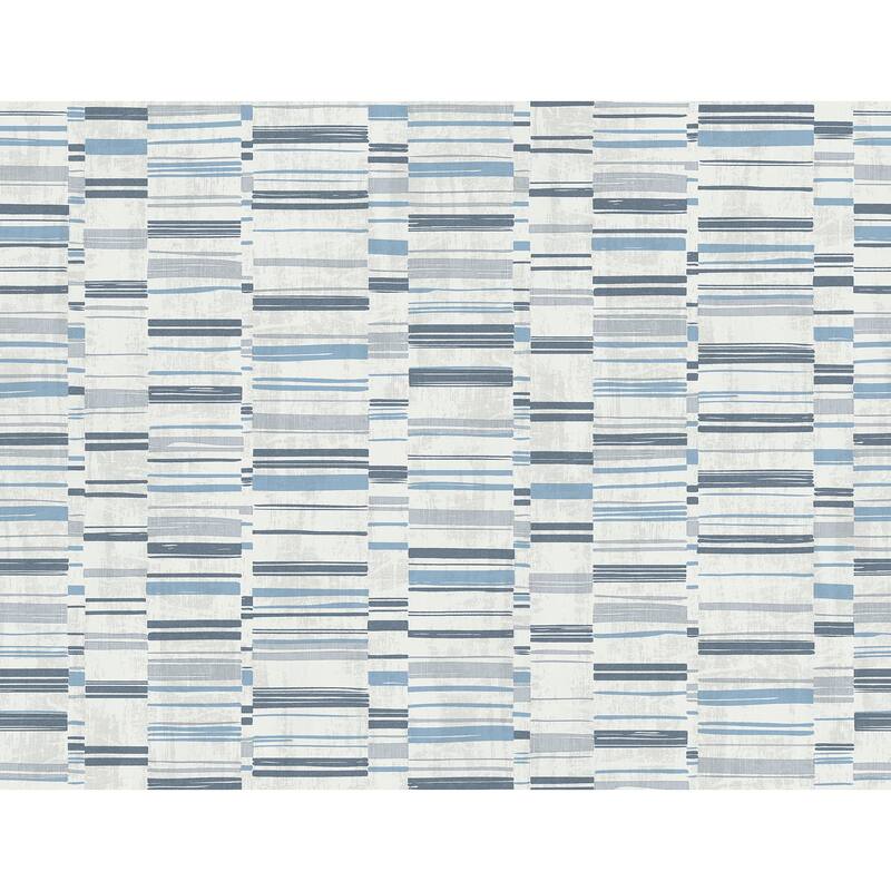 A-Street Prints Fresnaye Blue Linen Stripe Wallpaper