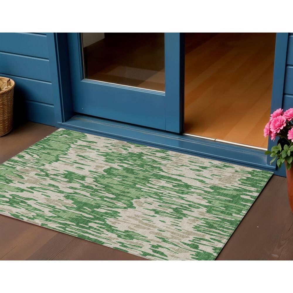 HomeRoots Striped Transitional Rectangle Outdoor Rug